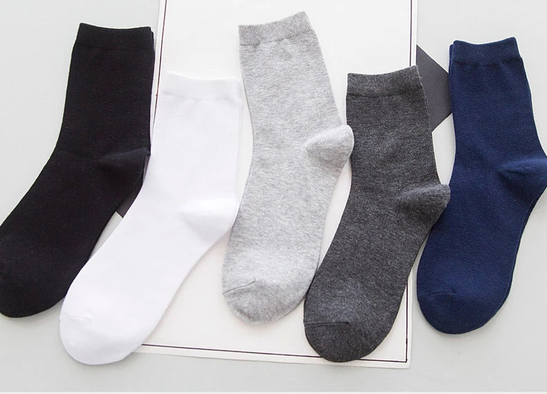 HSS 5/10 Pairs Men's Cotton Blend Socks Black Business Men Socks Soft Breathable Summer Winter for Male Socks Plus Size (6.5-14) Pi-Mart