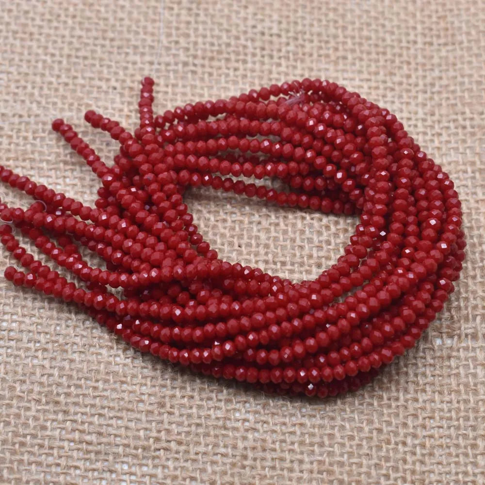 Yanqi 2 3 4mm Rondell Austria Faceted Crystal Beads Round Glass Beads Loose Spacer Beads for Jewelry Making DIY Pi-Mart