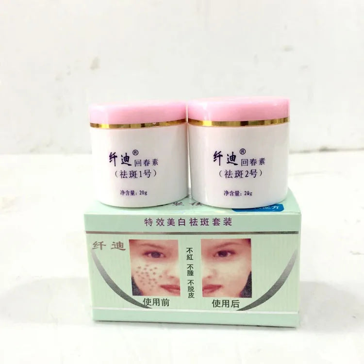 Qian DI 2pcs/Set Face Whitening Cream removal melasma Freckle speckle sunburn Spots cream Skin care Pi-Mart