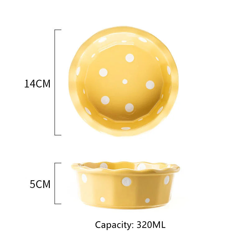 Cute Pets Double Bowl Dog Cat Food Water Feeder Stand Raised Ceramic Dish Bowl Wooden Table Pet Supplies Pi-Mart