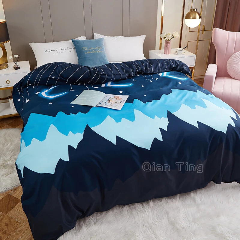 New Product 1pc 100%Polyester Pastoral Style Flowers Colorful Printed Duvet Cover Pi-Mart