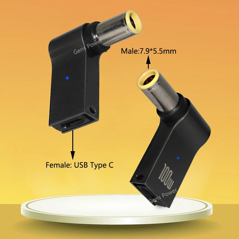 100W USB Type C Fast Charging Adapter Plug Connector Universal USB C Laptop Charger Converter for Dell Asus Hp Acer Lenovo Pi-Mart