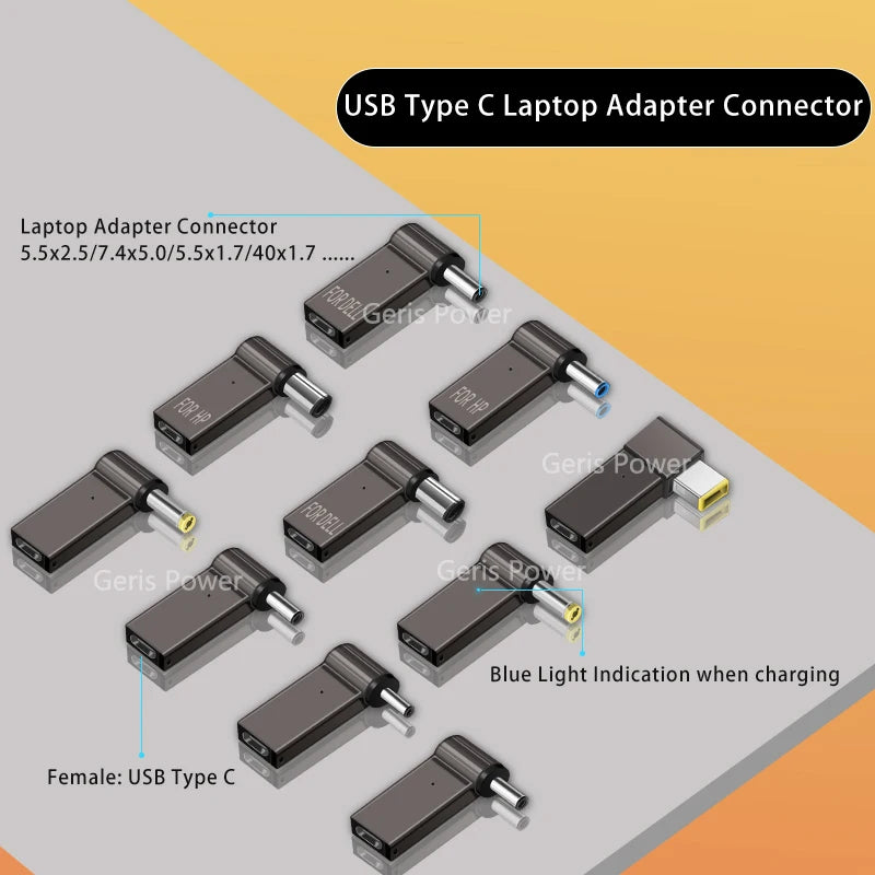 100W USB Type C Fast Charging Adapter Plug Connector Universal USB C Laptop Charger Converter for Dell Asus Hp Acer Lenovo Pi-Mart