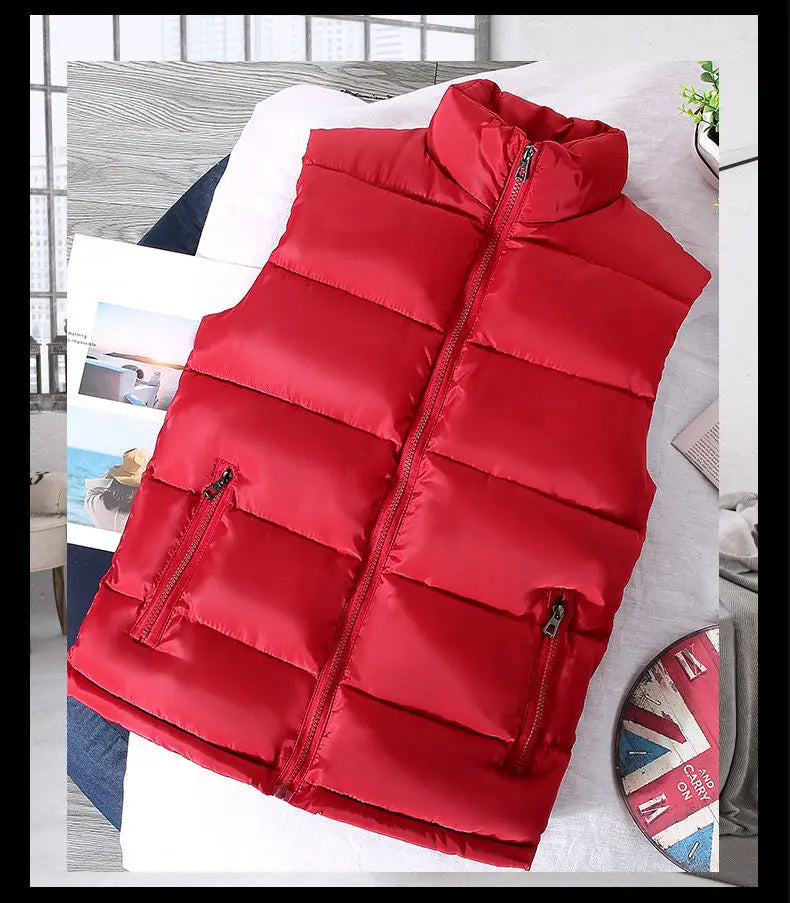 White Vest Jacket Men Slim Fit Stand Collar Sleeveless Puffer Jackets Spring Autumn Casual Waistcoat Men Warm Coat 2023 Trends Pi-Mart
