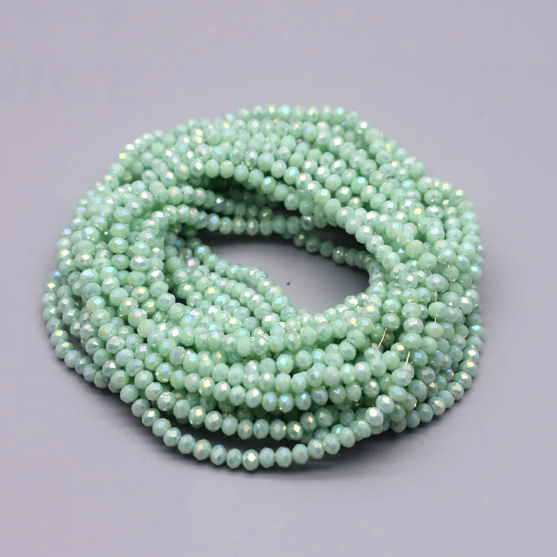 Yanqi 2 3 4mm Rondell Austria Faceted Crystal Beads Round Glass Beads Loose Spacer Beads for Jewelry Making DIY Pi-Mart