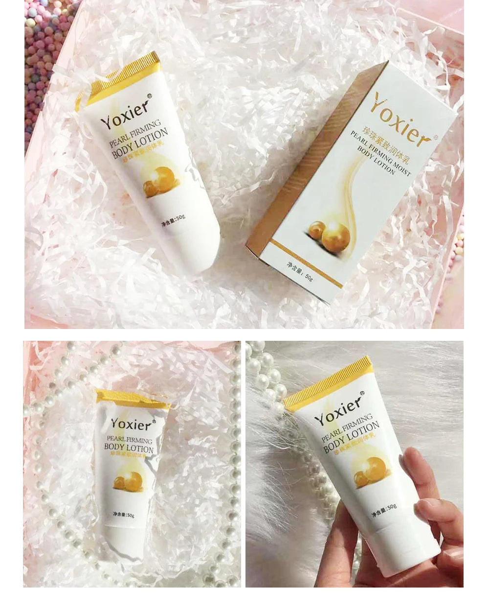 Yoxier Pearl Firming Body Lotion Slimming Cellulite Massage Remove Stretch Marks Cream Treatment Body Skin Care Health Lift Tool Pi-Mart
