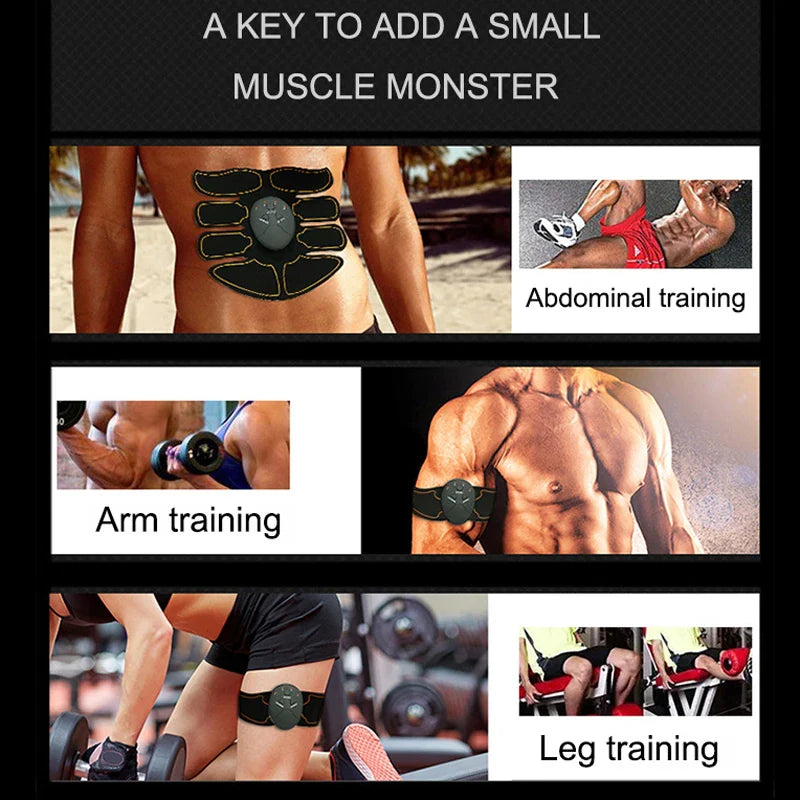 Electric Muscle Stimulator EMS Wireless Buttocks Hip Trainer Abdominal ABS Stimulator Fitness Body Slimming Massager Tri Light Beauty
