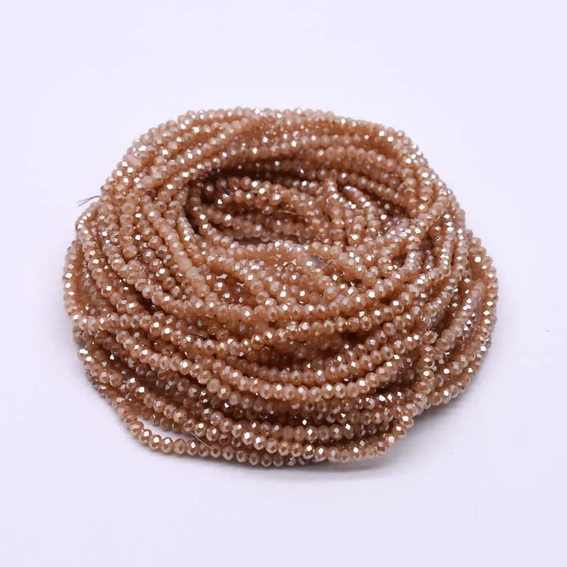 Yanqi 2 3 4mm Rondell Austria Faceted Crystal Beads Round Glass Beads Loose Spacer Beads for Jewelry Making DIY Pi-Mart