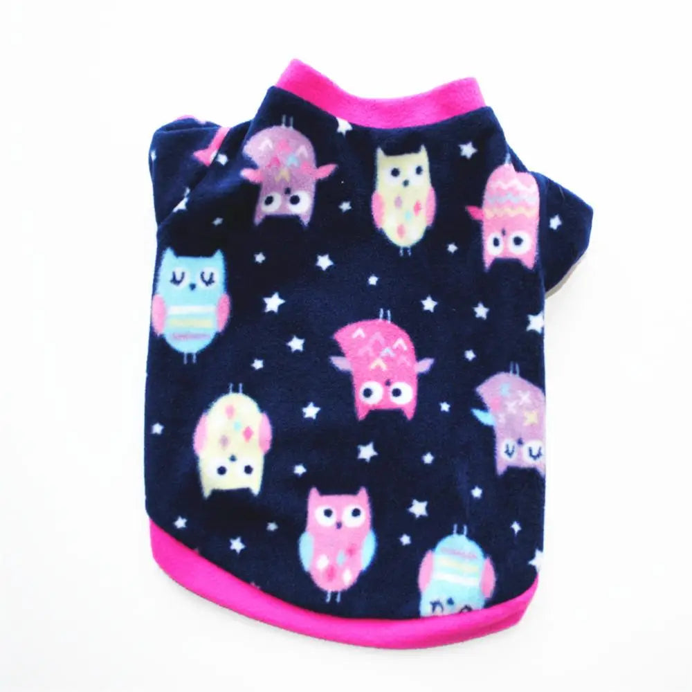 Chihuahua Clothes Cute Printed Small Dog Clothes French Bulldog Dogs Clothes Pets Warm Fleece Dog Winter Coat Puppy Dog Costume Pi-Mart