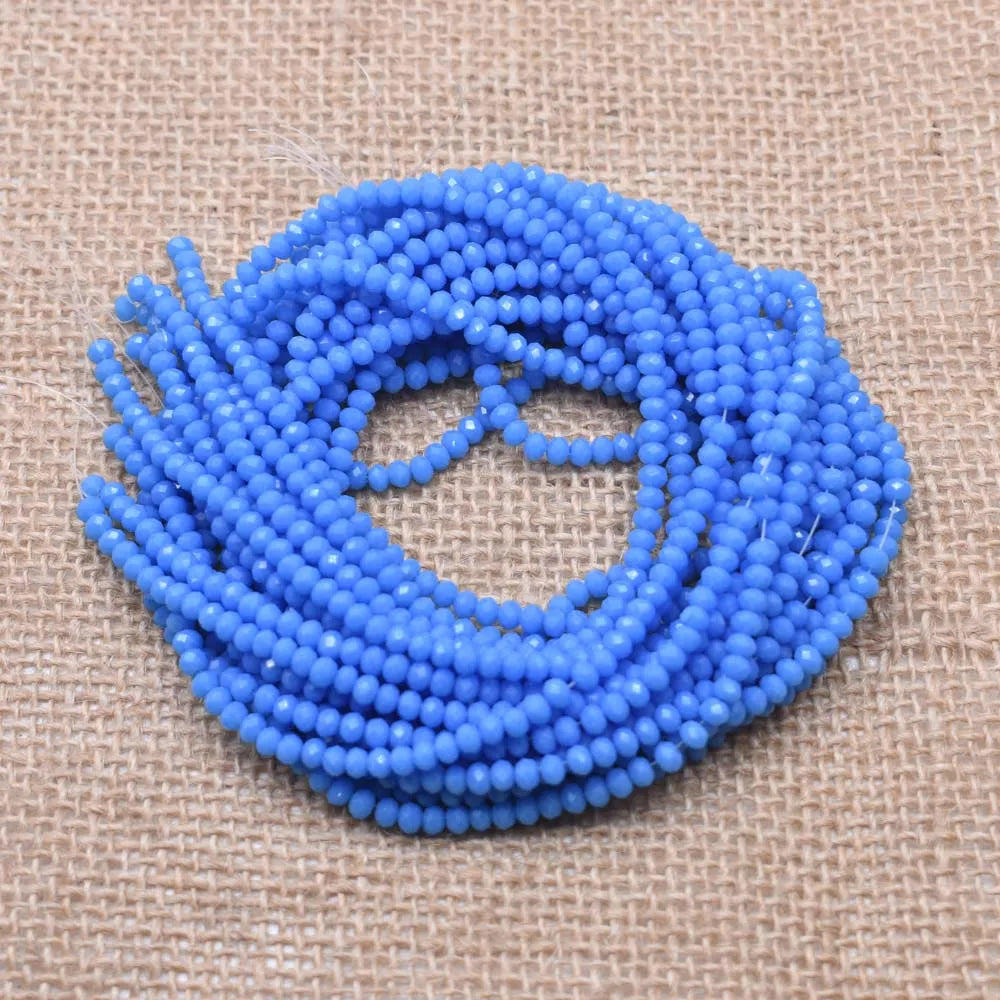 Yanqi 2 3 4mm Rondell Austria Faceted Crystal Beads Round Glass Beads Loose Spacer Beads for Jewelry Making DIY Pi-Mart
