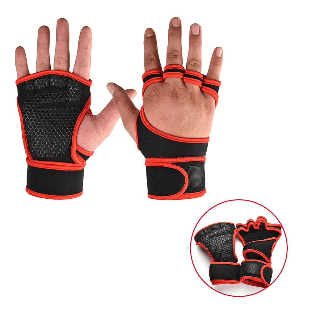Training Sport Gloves for Men Women Workout Gloves Fitness Body Building Weightlifting Gym Hand Wrist Palm Protector Gloves Pi-Mart