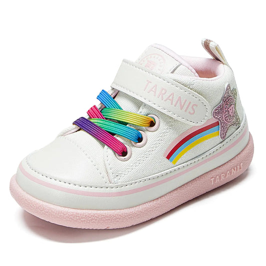 TARANIS Toddler Shoes Boys Girls Sneakers Kids Walking Shoes Canvas Strap Shoes Pink19