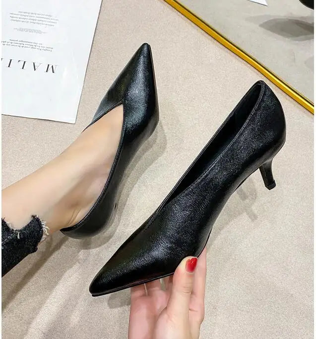 XGRAVITY Sexy Autumn New Designer Vintage Evening Shoes Ladies Fashion Pointed Toe V Cut Woman Shoes High Heel Pumps Sexy C323 LadyShow.Store