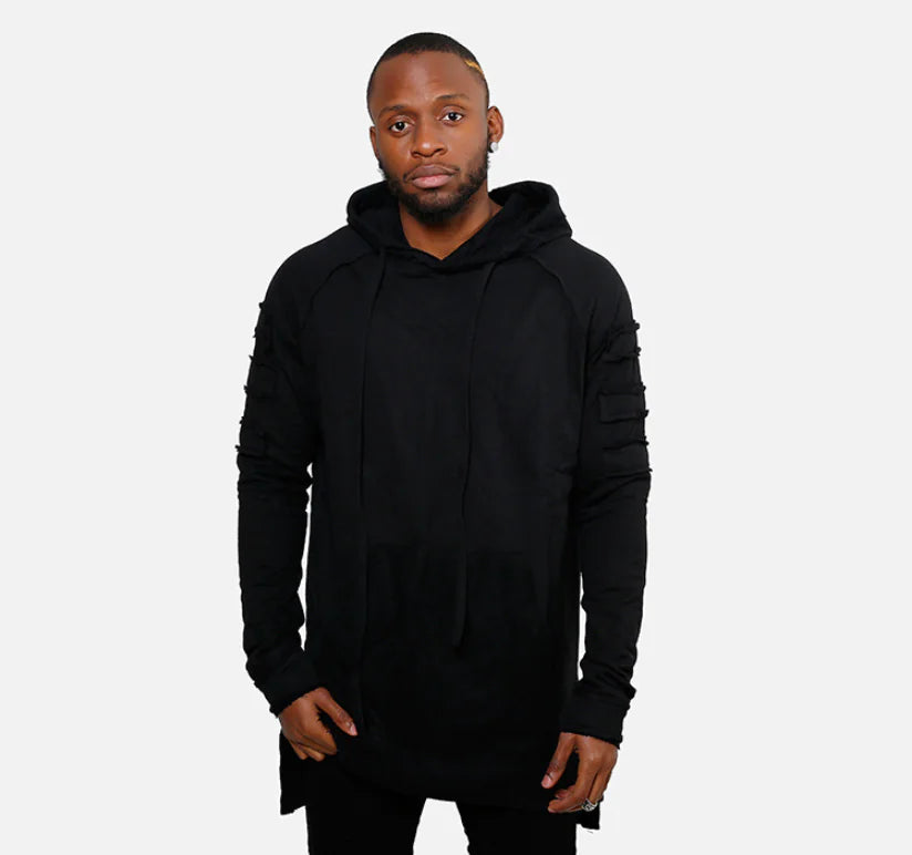 Long Hoodie, Hip Hop Hoodie, Outerwear Sweatshirt