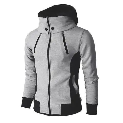 Men's Zip Up Hooded Jacket - Casual Slim Sports Cardigan
