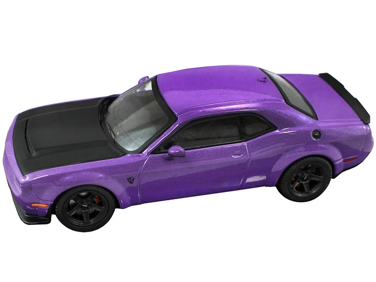 2018 Dodge Challenger SRT Demon Plum Crazy Metallic with Matt Black Hood 1/43 Diecast Model Car by IXO Models LuxuryLifeWay Online Store