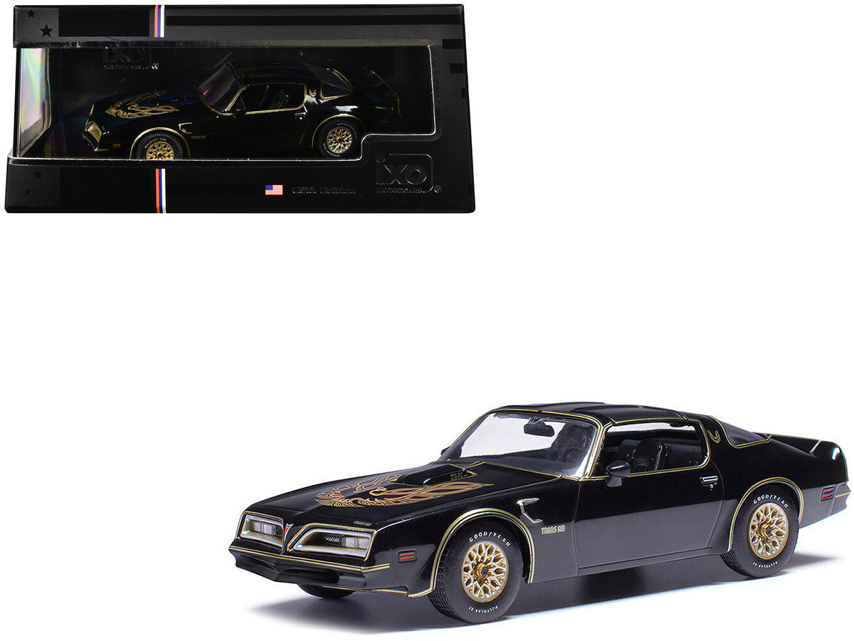 1977 Pontiac Trans Am Starlight Black with Hood Graphics 1/43 Diecast Model by IXO Models LuxuryLifeWay Online Store