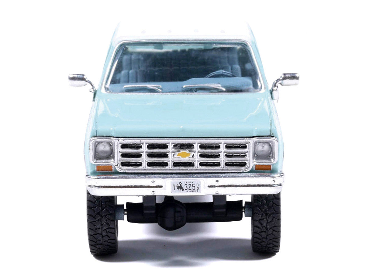 1978 Chevrolet Silverado K30 Crew Cab Pickup Truck Light Blue and White with Blue Interior 1/64 Diecast Model by IXO Models LuxuryLifeWay Online Store