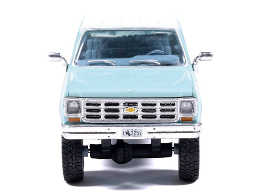 1978 Chevrolet Silverado K30 Crew Cab Pickup Truck Light Blue and White with Blue Interior 1/64 Diecast Model by IXO Models LuxuryLifeWay Online Store