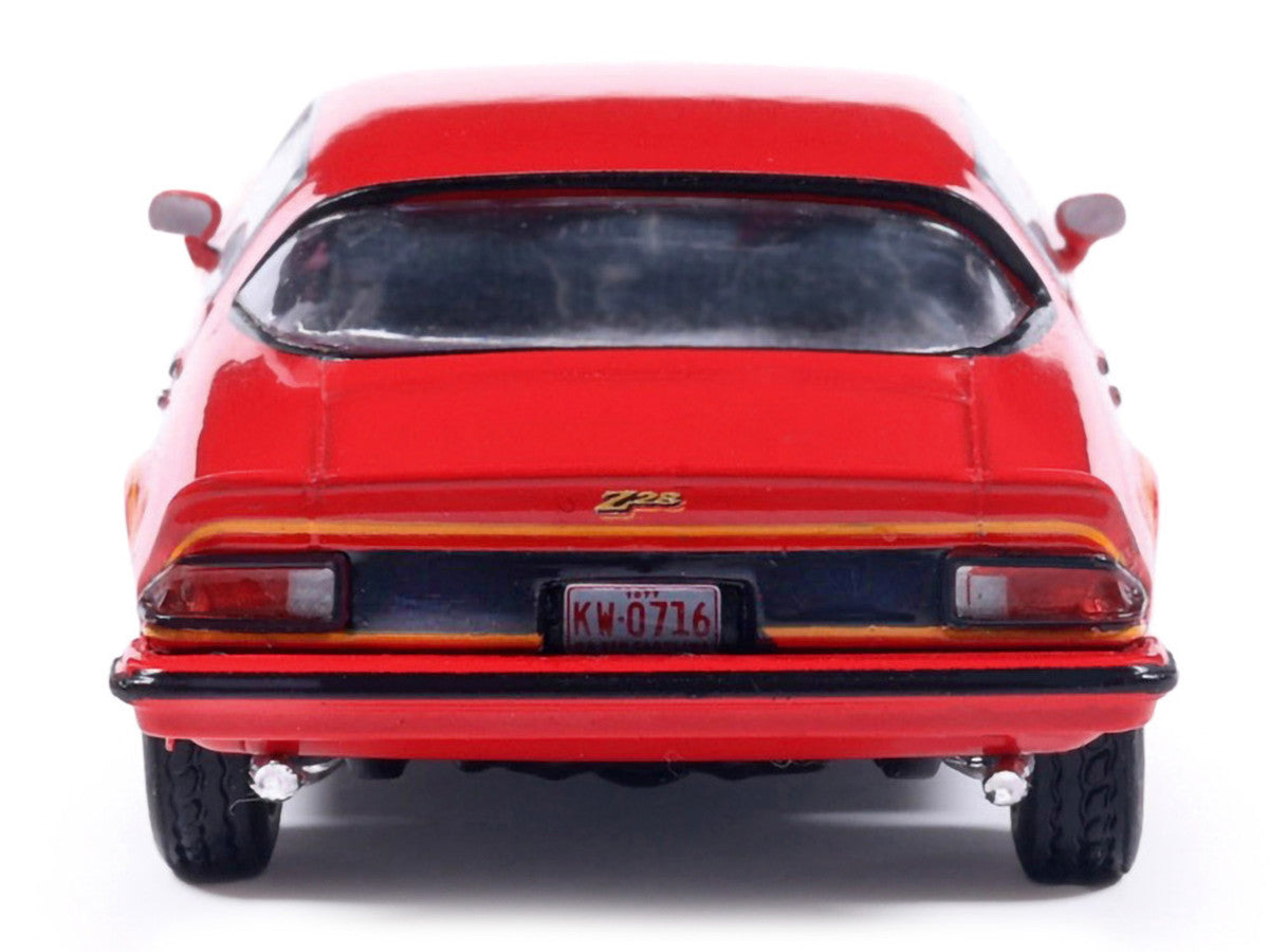 1977 Chevrolet Camaro Z28 Red with Hood Stripes 1/64 Diecast Model by IXO Models LuxuryLifeWay Online Store