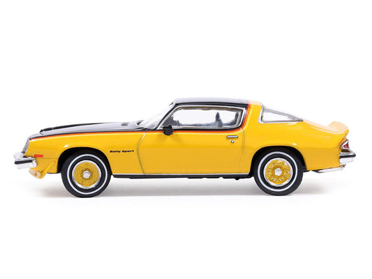 1976 Chevrolet Camaro Rally Sport Black and Yellow with Red Stripes 1/64 Diecast Model Car by IXO Models LuxuryLifeWay Online Store