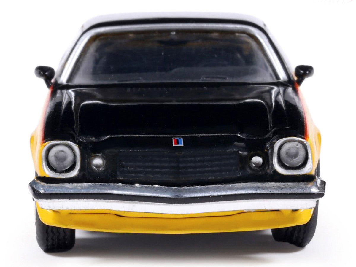 1976 Chevrolet Camaro Rally Sport Black and Yellow with Red Stripes 1/64 Diecast Model Car by IXO Models LuxuryLifeWay Online Store