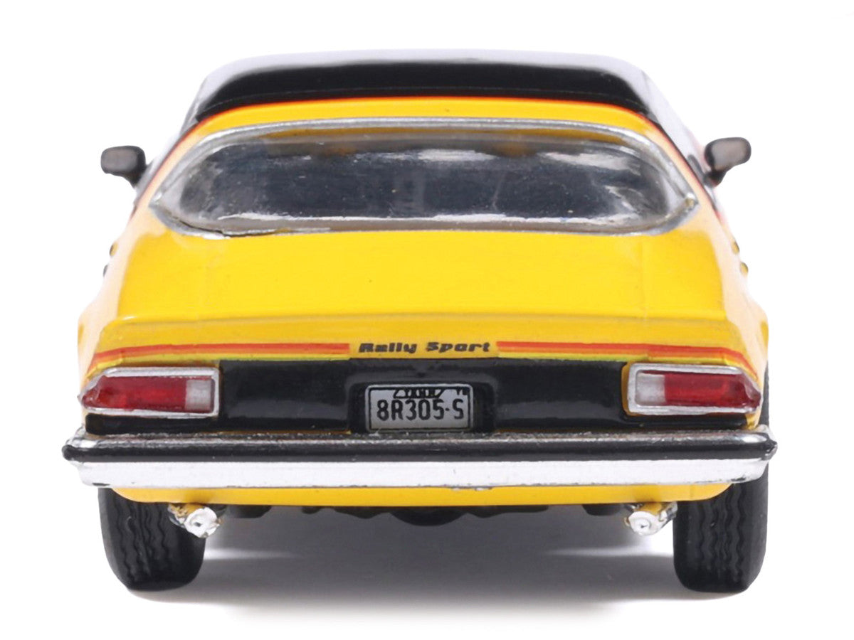 1976 Chevrolet Camaro Rally Sport Black and Yellow with Red Stripes 1/64 Diecast Model Car by IXO Models LuxuryLifeWay Online Store