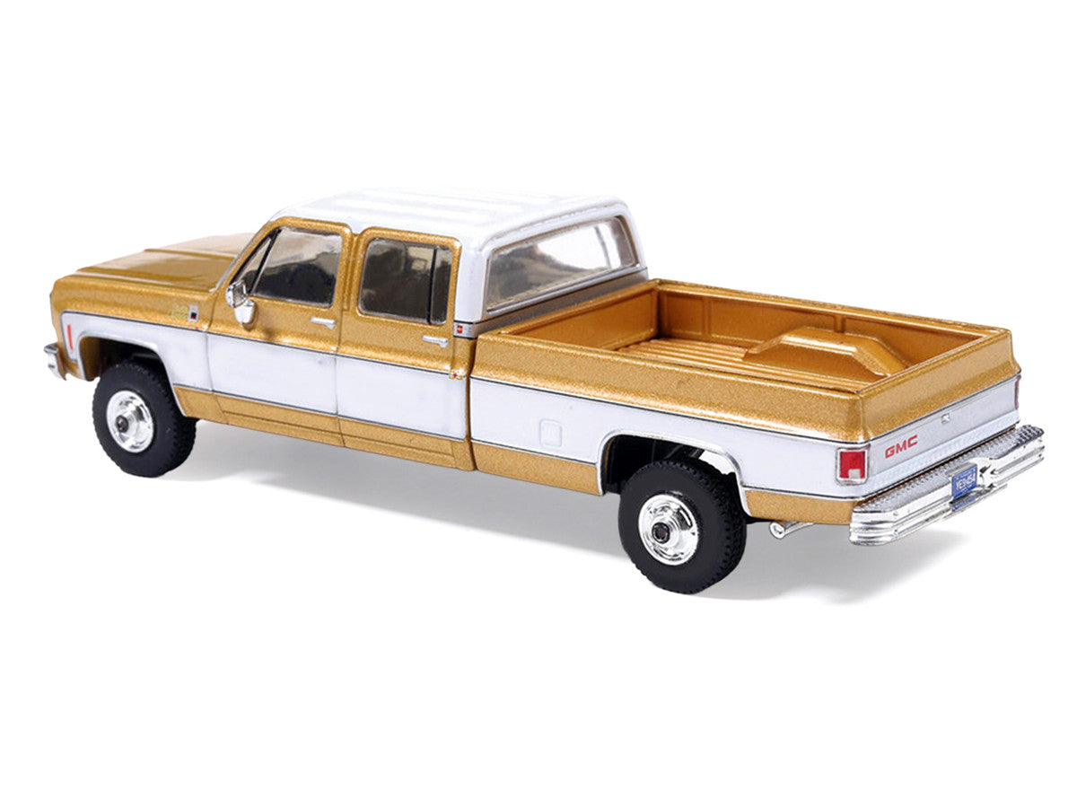 1975 GMC Sierra Classic K2500 Pickup Truck Yuba Gold Metallic and White 1/64 Diecast Model by IXO Models LuxuryLifeWay Online Store
