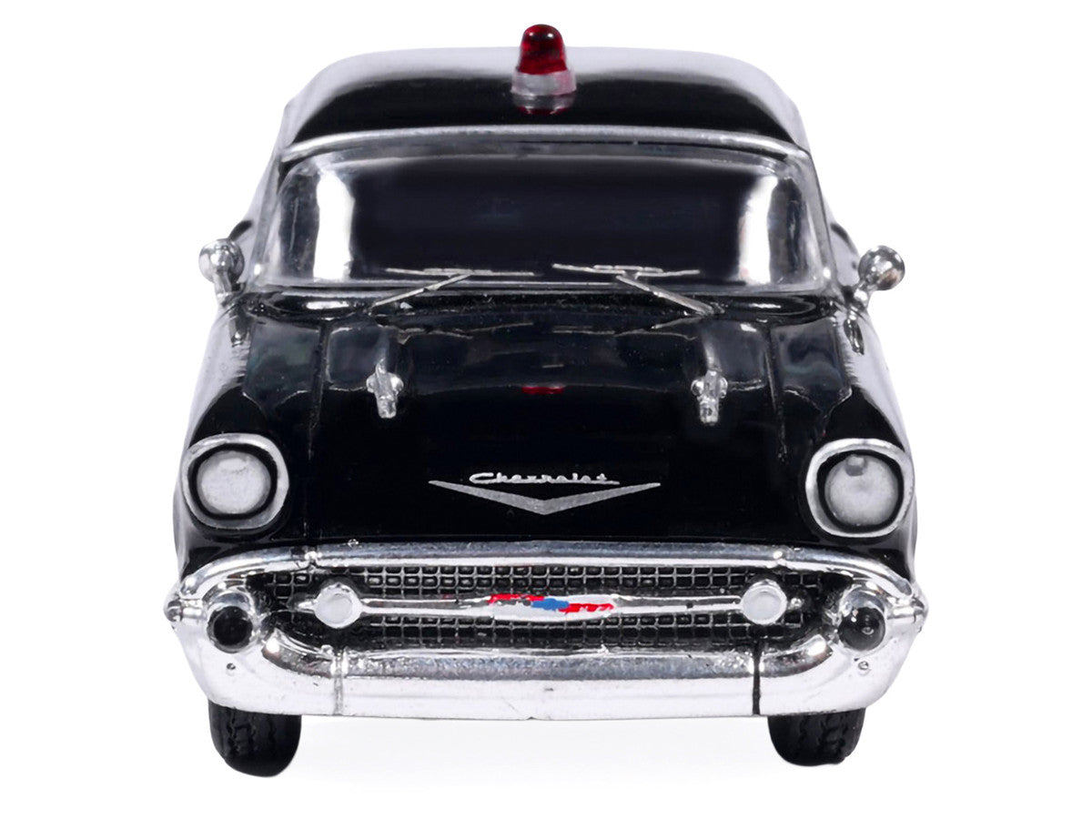 1957 Chevrolet One-Fifty Police Car "Kentucky State Police" Black with Yellow Stripes 1/64 Diecast Model Car by IXO Models LuxuryLifeWay Online Store