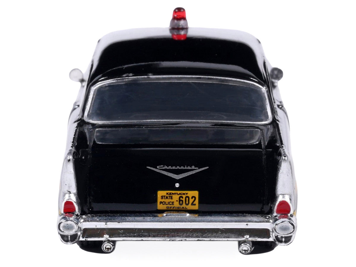 1957 Chevrolet One-Fifty Police Car "Kentucky State Police" Black with Yellow Stripes 1/64 Diecast Model Car by IXO Models LuxuryLifeWay Online Store