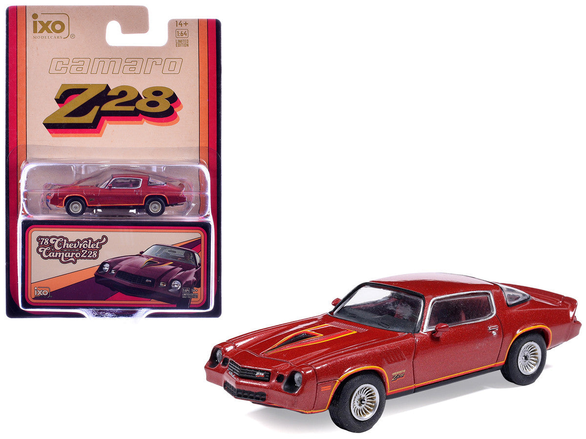 1978 Chevrolet Camaro Z28 Carmine Red Metallic with Red Interior 1/64 Diecast Model Car by IXO Models LuxuryLifeWay Online Store