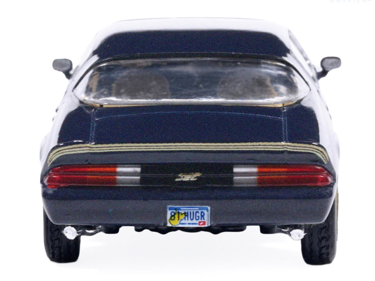 1981 Chevrolet Camaro Z28 Dark Blue Metallic with Gold Stripes and Interior 1/64 Diecast Model Car by IXO Models LuxuryLifeWay Online Store