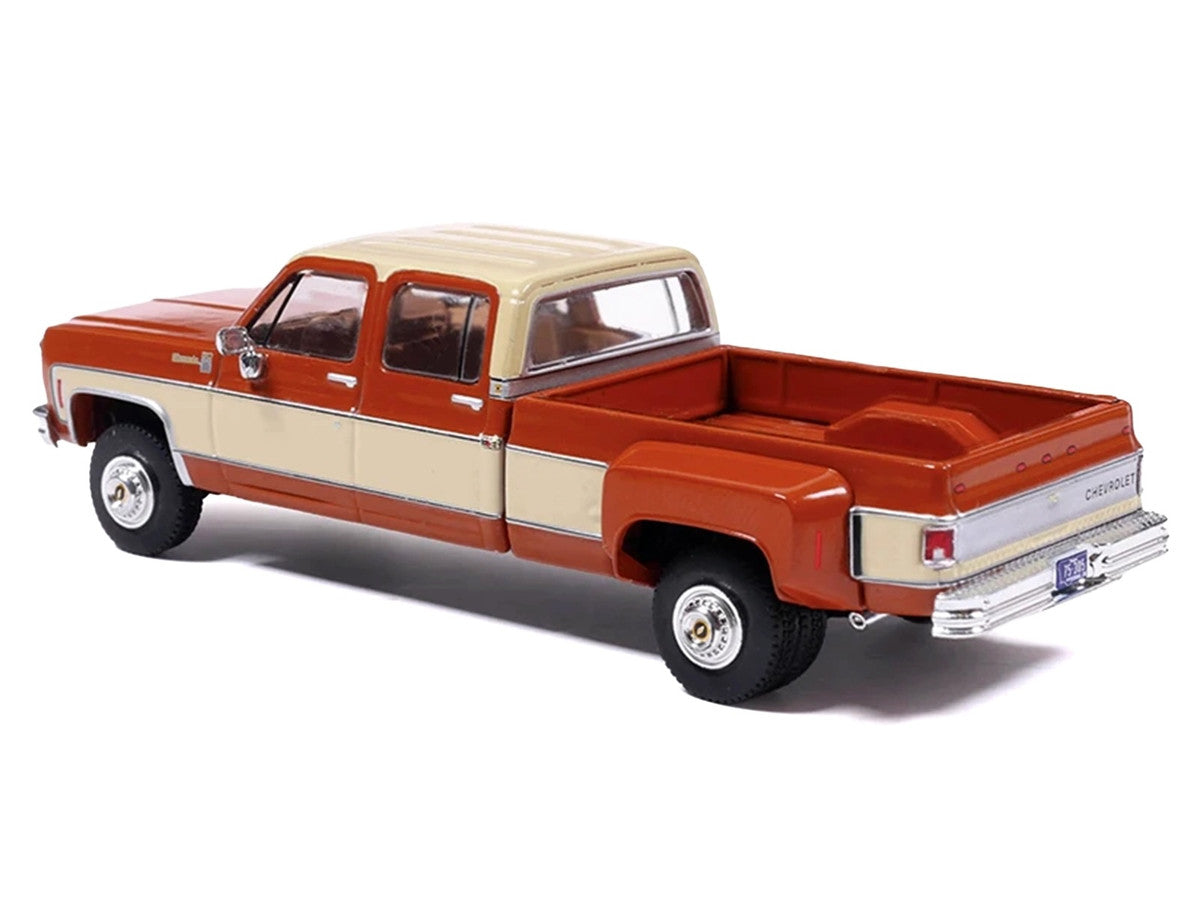 1975 Chevrolet Silverado K30 Crew Cab Dually Pickup Truck Grecian Bronze and Santa Fe Tan 1/64 Diecast Model Car by IXO Models LuxuryLifeWay Online Store