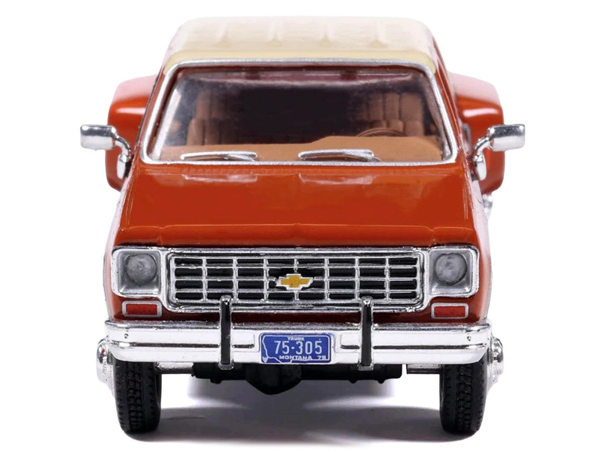 1975 Chevrolet Silverado K30 Crew Cab Dually Pickup Truck Grecian Bronze and Santa Fe Tan 1/64 Diecast Model Car by IXO Models LuxuryLifeWay Online Store