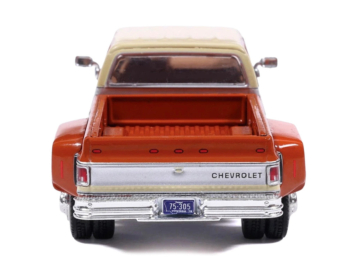 1975 Chevrolet Silverado K30 Crew Cab Dually Pickup Truck Grecian Bronze and Santa Fe Tan 1/64 Diecast Model Car by IXO Models LuxuryLifeWay Online Store
