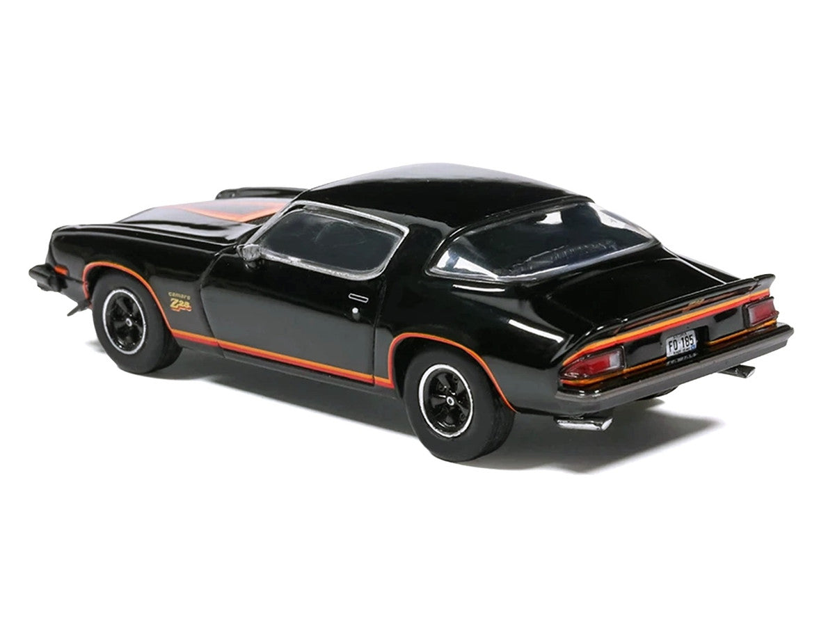 1977 Chevrolet Camaro Z28 Black with Stripes 1/64 Diecast Model Car by IXO Models LuxuryLifeWay Online Store