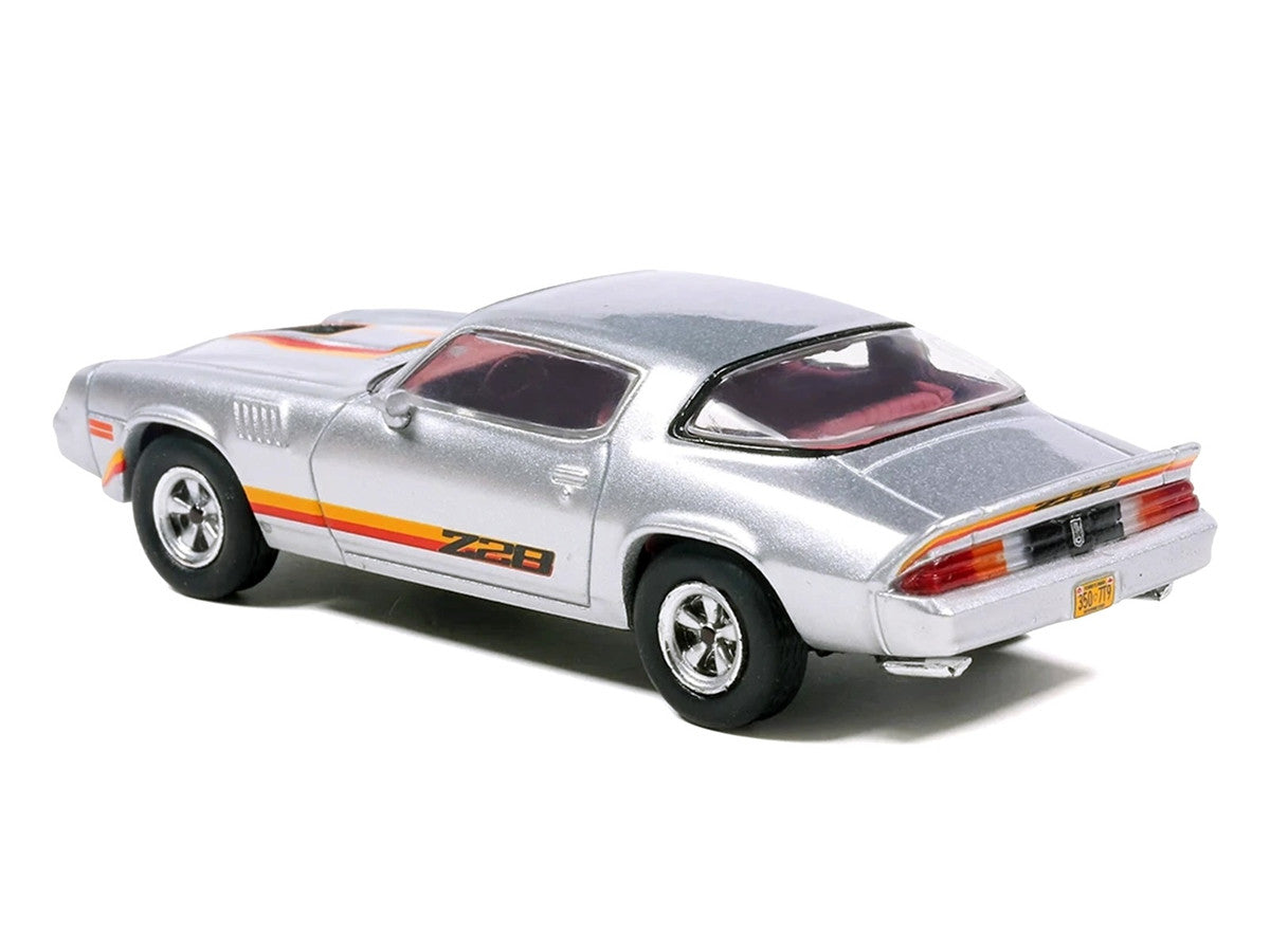 1979 Chevrolet Camaro Z28 Silver Metallic with Stripes and Red Interior 1/64 Diecast Model Car by IXO Models LuxuryLifeWay Online Store