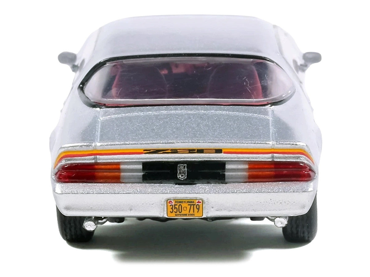1979 Chevrolet Camaro Z28 Silver Metallic with Stripes and Red Interior 1/64 Diecast Model Car by IXO Models LuxuryLifeWay Online Store