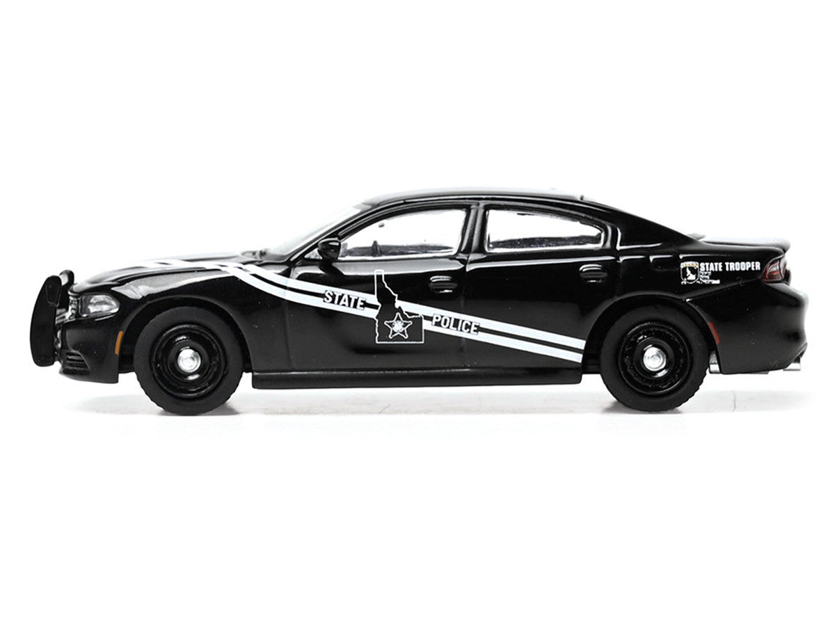 2023 Dodge Charger Pursuit "Idaho State Police" Black with White Stripes 1/64 Diecast Model by IXO Models LuxuryLifeWay Online Store