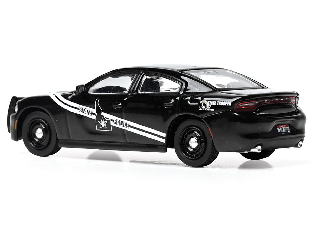 2023 Dodge Charger Pursuit "Idaho State Police" Black with White Stripes 1/64 Diecast Model by IXO Models LuxuryLifeWay Online Store