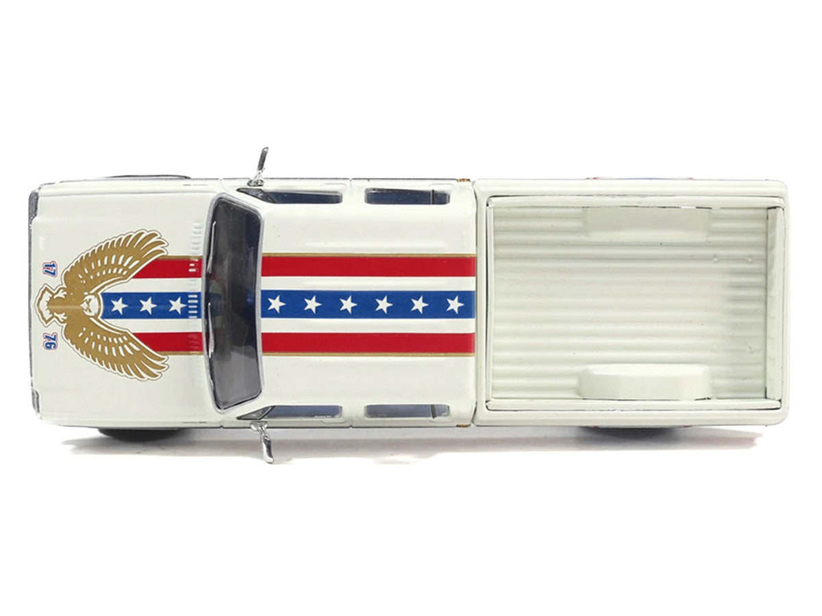 1976 Chevrolet Custom Deluxe K30 Fleetwood Pickup Truck "July 4th Exclusive" White with Graphics 1/64 Diecast Model Car by IXO Models LuxuryLifeWay Online Store