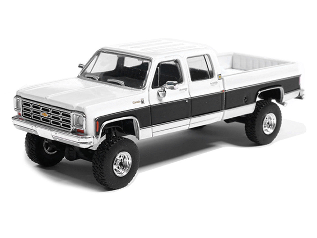 1978 Chevrolet Silverado K30 Crew Cab Pickup Truck White and Black 1/64 Diecast Model Car by IXO Models LuxuryLifeWay Online Store
