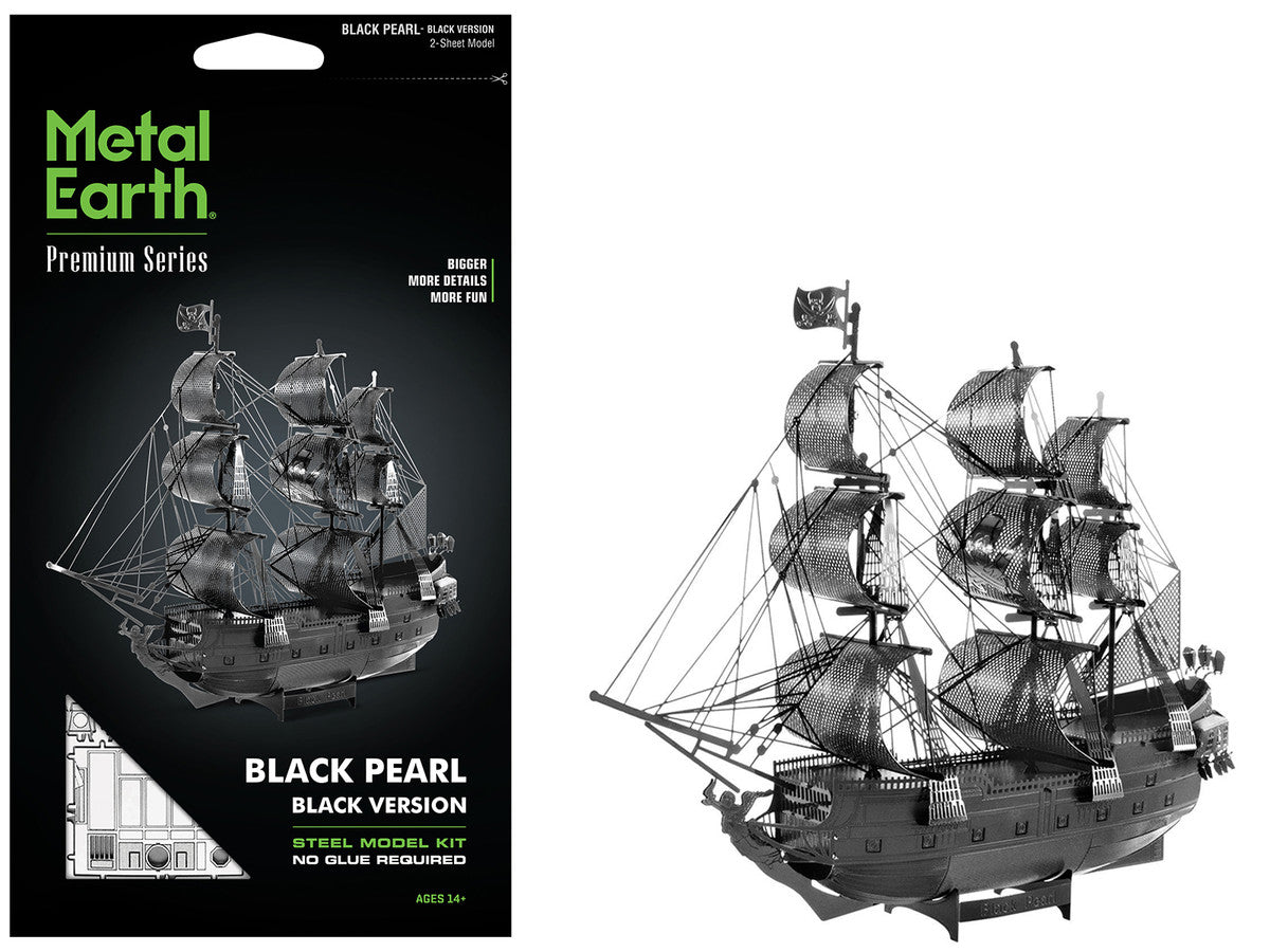Model Kit Black Pearl Ship Black Version (Moderate Difficulty) Steel Model by Metal Earth LuxuryLifeWay Online Store