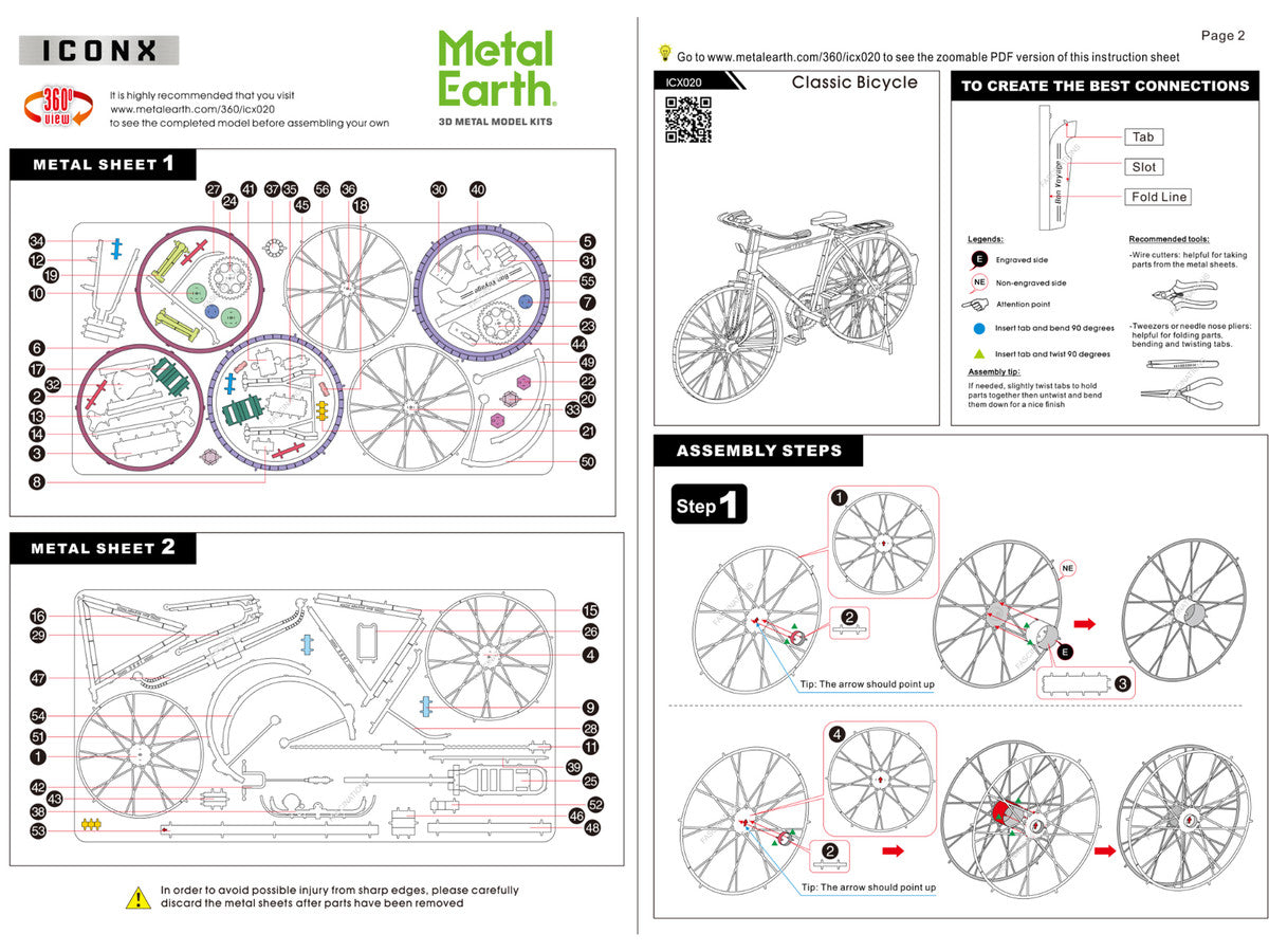 Model Kit Classic Bicycle "Bon Voyage" (Challenging Difficulty) Steel Model by Metal Earth LuxuryLifeWay Online Store