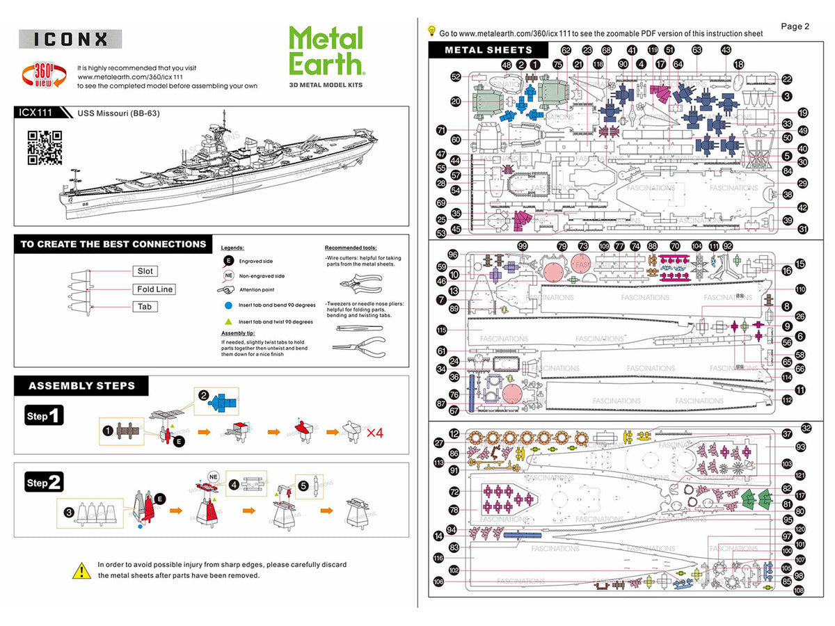 Model Kit USS Missouri (BB-63) Navy Battleship (Challenging Difficulty) Steel Model by Metal Earth LuxuryLifeWay Online Store