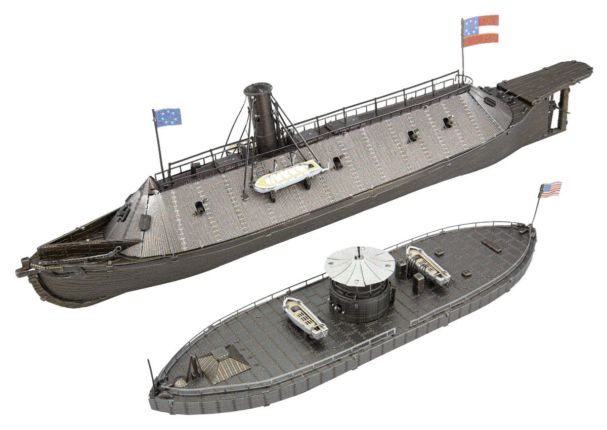 Model Kit USS Monitor and USS Merrimack Ironclad Warships "Battle of the Ironclads" (Challenging Difficulty) Steel Model by Metal Earth LuxuryLifeWay Online Store