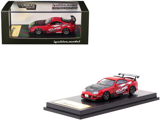 Toyota Supra (JZA80) RZ RHD (Right Hand Drive) "Eclipse Racing Concept" Red with Carbon Hood 1/64 Diecast Model Car by Ignition Model LuxuryLifeWay Online Store