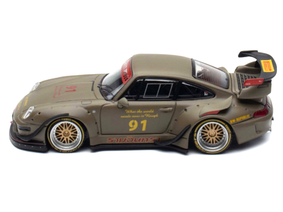 RWB 993 #91 Matt Green with Graphics 1/64 Diecast Model Car by Ignition Model LuxuryLifeWay Online Store