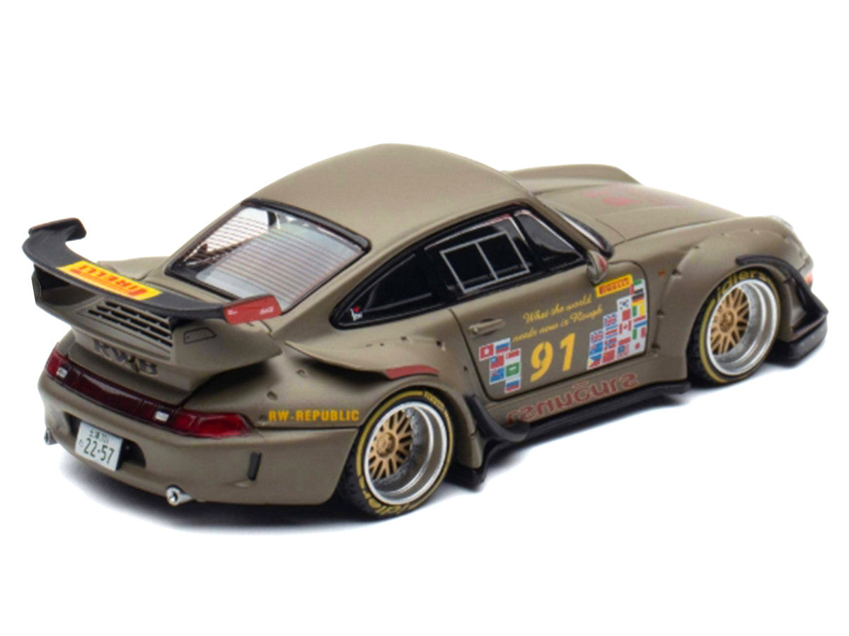 RWB 993 #91 Matt Green with Graphics 1/64 Diecast Model Car by Ignition Model LuxuryLifeWay Online Store