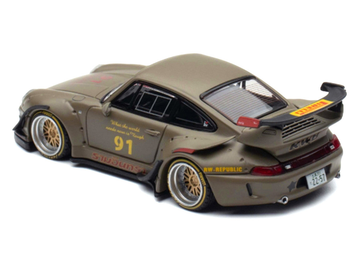 RWB 993 #91 Matt Green with Graphics 1/64 Diecast Model Car by Ignition Model LuxuryLifeWay Online Store